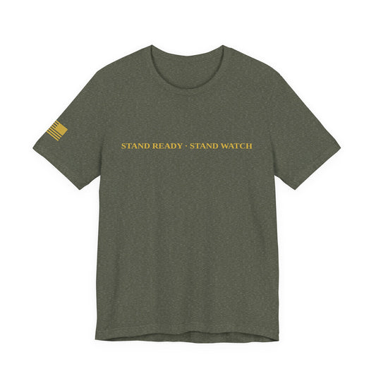 American Sentinel Founder's Collection Tee– Heather Military Green / Gold - Stand Ready Stand Watch